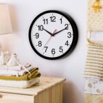 Wall Clock Modern 8 Inch Battery Operated Silent Non Ticking Small Analog Clock for Living Room Office Home Bedroom Kitchen Bathroom(Black) - Image 4