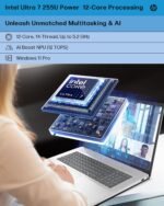 HP Business Touchscreen Laptop 17 inch, Intel Ultra 7 255U, Intel AI Boost (12 NPU TOPS), 64 GB DDR5, 2 TB SSD, 17.3" HD+ Touchscreen, Backlit Keyboard, Wi-Fi 6, Copilot, Windows 11 Pro, w/Accessories - Image 4