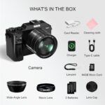 Yatao Digital Camera with WiFi, 4K 5K 64MP Photography Camera Kit for YouTube, Front and Rear Dual Camera for Convenient Selfie, Equipped with 64GB Micro Card, Wide & Macro Lens, Card Reader - Image 10