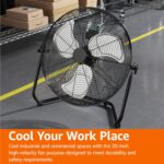 Amazon Basics 20" High Velocity Industrial Fan, Floor Fan, with 3 Speeds, Tilt Head, ETL-Listed Safety Compliance, Metal Housing/Blades, Ideal for Industrial/Commercial Space/Garage/Gym, 125W, Black - Image 7
