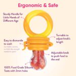 NatureBond Baby Food Feeder/Fruit Feeder Pacifier Nibbler (2 Pack) - Infant Teething Toy Teether Weaning in Appetizing Colors | + Additional Silicone Sacs - Image 3