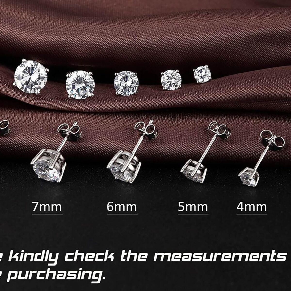 925 Sterling Silver Diamond Stud Earrings for Women Geometric Cubic Zirconia Jewelry Sparkling Jewelry for Brides - Image 3