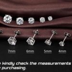 925 Sterling Silver Diamond Stud Earrings for Women Geometric Cubic Zirconia Jewelry Sparkling Jewelry for Brides - Image 3