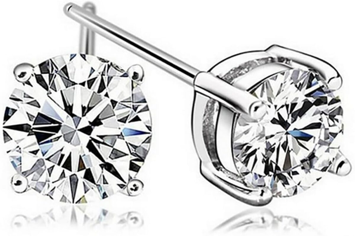 925 Sterling Silver Diamond Stud Earrings for Women Geometric Cubic Zirconia Jewelry Sparkling Jewelry for Brides - Image 5