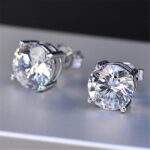 925 Sterling Silver Diamond Stud Earrings for Women Geometric Cubic Zirconia Jewelry Sparkling Jewelry for Brides - Image 6