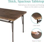 Best Choice Products 6-Piece 55in Modern Dining Set for Home, Kitchen, Dining Room w/Storage Racks, Rectangular Table, Bench, 4 Chairs, Steel Frame - Brown - Image 5