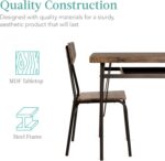 Best Choice Products 6-Piece 55in Modern Dining Set for Home, Kitchen, Dining Room w/Storage Racks, Rectangular Table, Bench, 4 Chairs, Steel Frame - Brown - Image 7