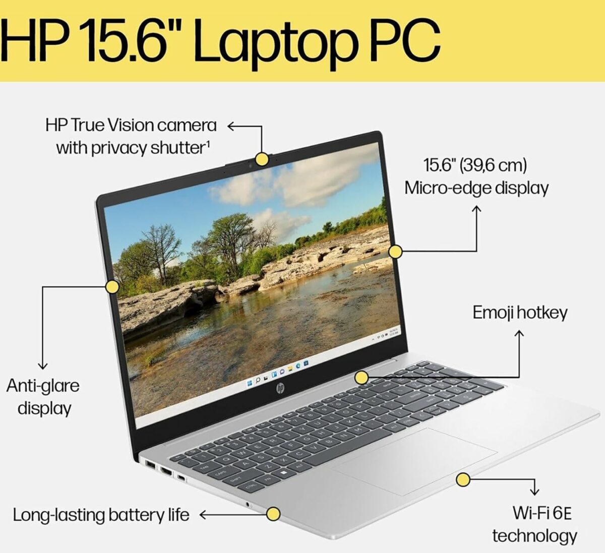 HP 15.6" FHD Laptop Computer for Home Business Student, Intel Processor (Beat i3-1115G4), 32GB DDR4 RAM, 1TB PCIe SSD, WiFi 6E, Bluetooth 5.3, Type-C, Webcam, Numeric Keypad, Silver, Windows 11 Pro - Image 5
