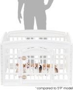 IRIS USA 24" 4-Panel Dog Playpen with Door, 35 x 35 x 24, Puppy Playpen, Dog Play Pen Indoors, Pet Fence, Puppies/Small Dogs, White - Image 3