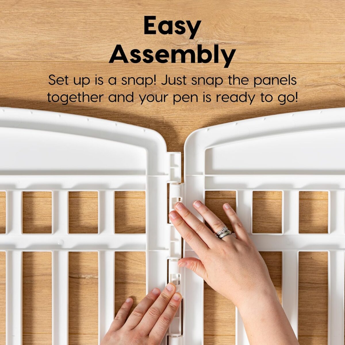 IRIS USA 24" 4-Panel Dog Playpen with Door, 35 x 35 x 24, Puppy Playpen, Dog Play Pen Indoors, Pet Fence, Puppies/Small Dogs, White - Image 7