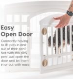 IRIS USA 24" 4-Panel Dog Playpen with Door, 35 x 35 x 24, Puppy Playpen, Dog Play Pen Indoors, Pet Fence, Puppies/Small Dogs, White - Image 9