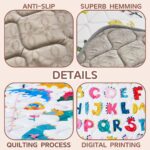 Baby Play Mat - Thicken 71x59 Inch Soft Foam Crawling Mat for Playpen & Floor, Non-Slip Waterproof Playmats for Infants & Toddlers, Portable Foldable & Machine Washable, Dinosaur & Letters - Image 6