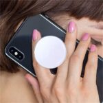 Magnetic Phone Handle Compatible with Phones, Foldable Phone Grip Stand for Smart Phones, Tablet Computers and Mobile Phone Accessories - Transparent Glitter Resin Pure White - Image 4