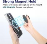 Magnetic Phone Handle Compatible with Phones, Foldable Phone Grip Stand for Smart Phones, Tablet Computers and Mobile Phone Accessories - Transparent Glitter Resin Pure White - Image 7