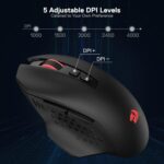 Redragon M656 Gainer Wireless Gaming Mouse, 4000 DPI 2.4Ghz Wireless Mouse w/ 5 DPI Levels, 7 Macro Buttons, Red LED Backlit & Pro Software/Drive Supported, for PC/Mac/Laptop - Image 6