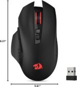 Redragon M656 Gainer Wireless Gaming Mouse, 4000 DPI 2.4Ghz Wireless Mouse w/ 5 DPI Levels, 7 Macro Buttons, Red LED Backlit & Pro Software/Drive Supported, for PC/Mac/Laptop - Image 11