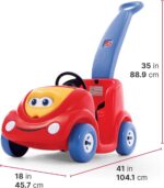 Step2 Push Around Buggy Kids Push Car, Ride On Toy, Stroller Substitute, Includes Seat Belt & Horn, Made of Durable Plastic, Max Weight 50 lbs., For Toddlers 1.5-4 Years Old, Red - Image 7