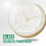Wall Clock 12 Inch Non-Ticking Silent Modern Simple Style Round Decor Clock Gold Stereoscopic Dial Quartz Wall Clocks for Home/Office/School/Living Room/Bedroom/Kitchen - Image 6