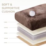 COLAMY 118" U-Shaped Sectional Couch, 4-Seat Modular Sofa with 2 Ottomans and Foldable Side Table, Brown for Living Room - Image 8
