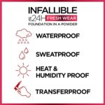 L'Oreal Paris Makeup Infallible Fresh Wear Foundation in a Powder, Up to 24H Wear, Waterproof, Golden Beige, 0.31 oz. - Image 8