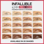 L'Oreal Paris Makeup Infallible Fresh Wear Foundation in a Powder, Up to 24H Wear, Waterproof, Golden Beige, 0.31 oz. - Image 9