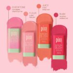 Pixi On-the-Glow Blush - Fleur, Hydrating Tinted Moisture Blush Stick with Ginseng, Aloe Vera & Fruit Extracts, For Cheeks & Lips, 19g / 0.6oz, Paraben-Free - Image 6