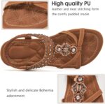 Alicegana Womens Sandals Shoes Comfort Walking with Non Slip on Casual Summer Beach Shoes Dress Ankle Elastic Jeweled Bohemian Flats - Image 3