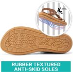 Alicegana Womens Sandals Shoes Comfort Walking with Non Slip on Casual Summer Beach Shoes Dress Ankle Elastic Jeweled Bohemian Flats - Image 4