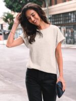 AUTOMET Women Textured Shirts Fall Sweaters Loose Fit Short Sleeve Tunic Tops 2025 Dressy Casual Business Blouses - Image 4