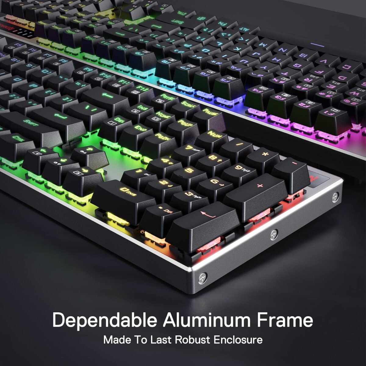 Redragon K556 PRO Upgraded Wireless RGB Gaming Keyboard, BT/2.4Ghz Tri-Mode Aluminum Mechanical Keyboard w/No-Lag Connection, Hot-Swap Linear Quiet Red Switch - Image 4