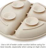 PandaEar Silicone Baby Feeding Set| 2 Pack Silicone Divided Suction Plate and 2 Pack Tiny Cup with 2 Spoons 2 Forks| Baby Led Weaning Supplies Self Feeding Eating Utensils (Light Tan/Walnut) - Image 6