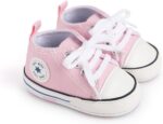 Unisex Baby Boys Girls Shoes, Newborn Infant Non-Slip Canvas Denim High Top Sneakers, Toddler First Walkers Shoes - Image 3