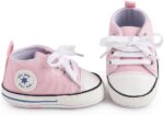 Unisex Baby Boys Girls Shoes, Newborn Infant Non-Slip Canvas Denim High Top Sneakers, Toddler First Walkers Shoes - Image 4