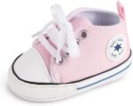 Unisex Baby Boys Girls Shoes, Newborn Infant Non-Slip Canvas Denim High Top Sneakers, Toddler First Walkers Shoes - Image 6