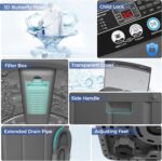 Nictemaw Portable Washing Machine, 20Lbs Capacity Full-Automatic Portable Washer Machine, 2.8Cu.ft Compact Laundry Machine with Drain Pump, 10 Programs & 8 Water Levels for Apartment Dorm RV - Image 6