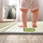 Extra Large Foldable Play Mat, Reversible Baby Play Mat with Edge Reinforcement, Non-Toxic & Waterproof Baby Mat for Floor, Foam Playmat for Infants Toddlers, Rainbow, Cloud & Moon, 50''x50'' - Image 3