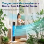 LEVOIT Tower Fan for Bedroom, Standing Fan with 28dB Quiet for Sleep, Remoter, 12H Timer, 25ft/s Velocity, 5 Speeds, 4 Modes, 90° Oscillation for Home, Office, Indoor, Bladeless 36 inch, White - Image 3