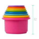 The First Years Stack & Count Stacking Cups - Colorful Baby Stacking Water Toys Set - Stackable Cups for Learning - Baby Bath Toys - Toddler Water Table Toys - 8 Count - Image 8
