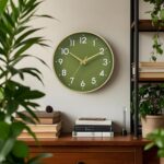 Mosewa Wall Clock 8 Inch, Battery Operated Silent Non-Ticking Modern Analog Clock Decorative for Kitchen, Bedroom, Office, Living Room(Gold) - Image 3
