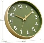 Mosewa Wall Clock 8 Inch, Battery Operated Silent Non-Ticking Modern Analog Clock Decorative for Kitchen, Bedroom, Office, Living Room(Gold) - Image 4