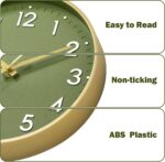 Mosewa Wall Clock 8 Inch, Battery Operated Silent Non-Ticking Modern Analog Clock Decorative for Kitchen, Bedroom, Office, Living Room(Gold) - Image 8