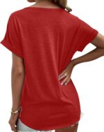 Womens V Neck T Shirts Casual Loose Tees Trending Now Summer Short Sleeve Tops - Image 5