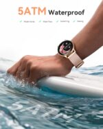 AGPTEK Smart Watch for Women, 5ATM Waterproof Smartwatch for Android and iOS Phones, Fitness Tracker Watch with 100+ Sports Modes, Heart Rate Monitor Pedometer Sleep Monitor, Pink - Image 4