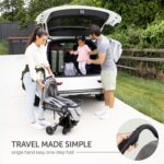Lightweight Travel Stroller for Baby & Toddlers - Easy Fold & Compact Stroller with Canopy, Storage Basket, Multi-Position Recline & Convenient One-Hand Fold (Grey) - Image 4