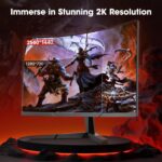 KOORUI 27 inch Curved Gaming Monitor, QHD (2560 x 1440) 180Hz R1500, Adaptive Sync with 1ms Computer Monitor, VESA Compatible, HDMI 2.0x2 & DisplayPort 1.4x1, Eye Care, 27E6QCA - Image 6
