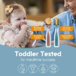 NumNum Baby Spoons Set, Feeding Littles x Silicone Pre-Spoon GOOtensils for Baby Led Weaning, Self-Feeding & Teething, First Stage Toddler Utensils for Ages 6+ Months, 3-Pack, BPA-Free (Neutrals) - Image 5