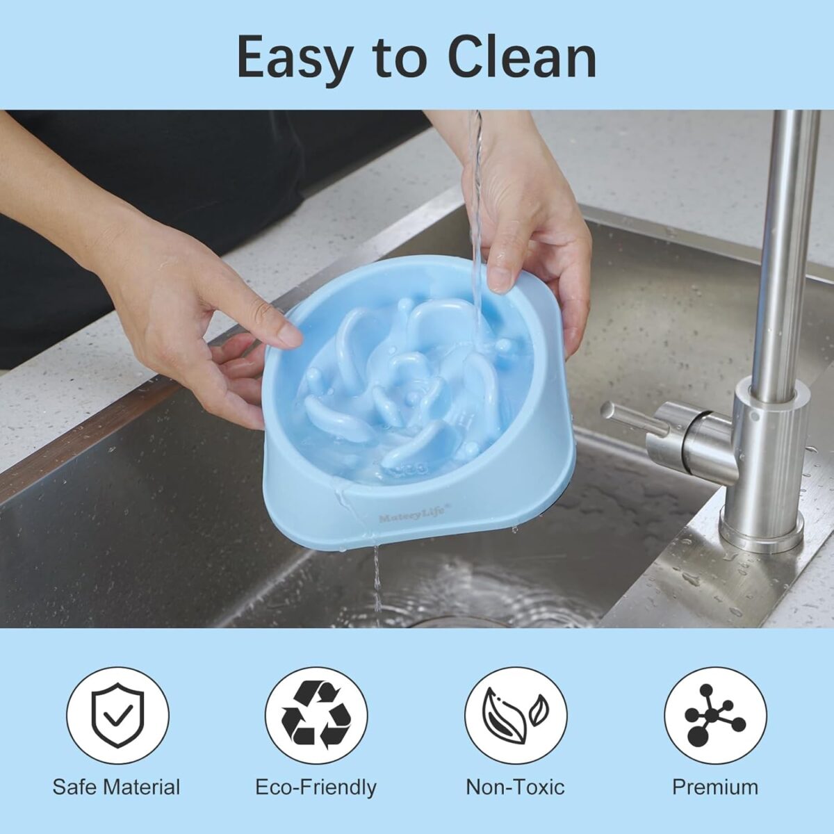 MateeyLife Slow Feeder Dog Bowls 2PCS, Anti-Choking Puzzle Dog Food Bowls, Anti-Slip Interactive Feeding Slow Down Eating, Bloat Stop Maze Dishes for Medium Breeds - Image 8