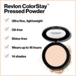 Revlon ColorStay Pressed Powder Face Makeup, Longwearing, Fragrance-Free, Noncomedogenic, 830 Light Medium, 0.3 oz - Image 6