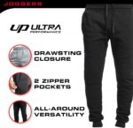 Ultra Performance 3 Pack Fleece Active Tech Joggers for Men, Mens Sweatpants with Zipper Pockets - Image 6