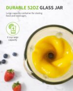 SHARDOR 1200W Blenders for Smoothies and Shakes, 52 Oz Countertop Blender & 22 Oz Personal Blender Combo, New Upgraded 6-leaf Blade, 3 Adjustable Speed for Juices, Frozen Fruit Drinks, Sauces - Image 6